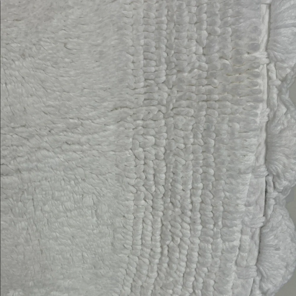Shabby Chic Crochet Bath Mat Rug 100% Cotton White Oval 21